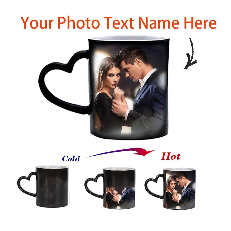 Personalised Magic Mugs Custom Colour Changing Cup Heat Activated Any Image Photo Or Text Printed On Mug Dad Mothers Day Gift